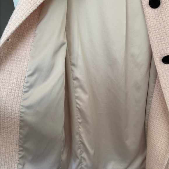 Kate Spade Bow Tweed Coat in Rose Dew Pink with Detachable Black Velvet Bow - Picture 7 of 8